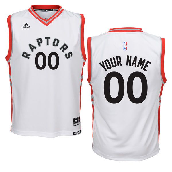 Youth Toronto Raptors Adidas White Custom Replica Home NBA Jersey